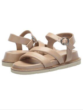 Seychelles Tangelo Platform Low Wedge Sandals Size 8 Beige Leather NEW $119